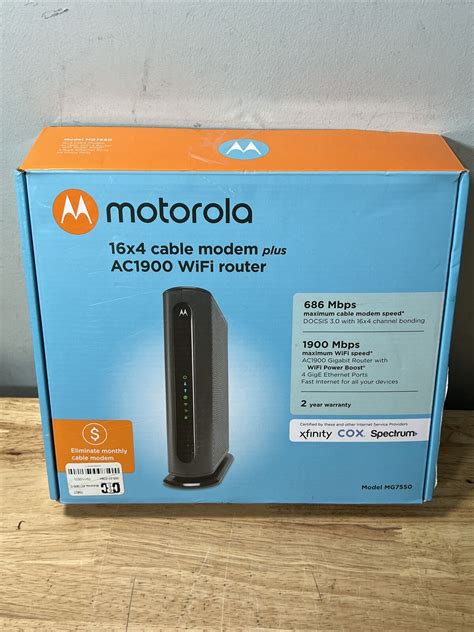 Motorola Mg7550 16x4 High Speed Cable Modem Wifi Router Xfinity Cox