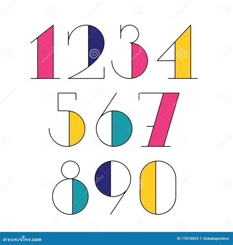 Custom Poster Numbers Font. Bold Contrast Serif Uppercase Stock ...