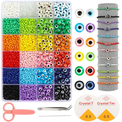 Langtaimu Seed Beads And Evil Eye Beads For Jewelry Making Mm Glass