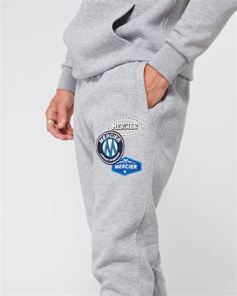 Grey Marl Og Badge Joggers Mercier