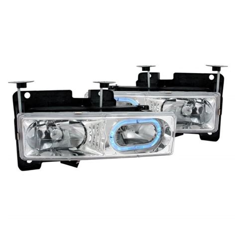 Spec-D® - Chevy C1500 / C2500 / K1500 / K2500 1998 Chrome Halo LED Euro Headlights