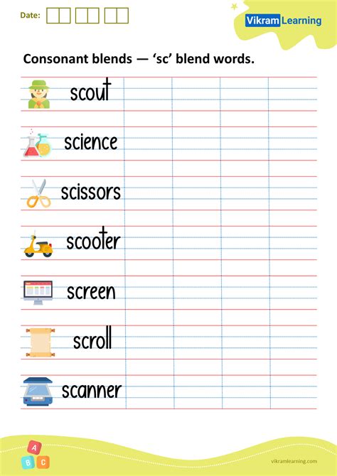 Download Consonant Blends — ‘sc Blend Words Worksheets