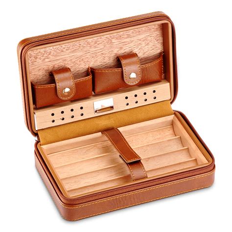 Portable Cedar Wood Humidor Set Gents