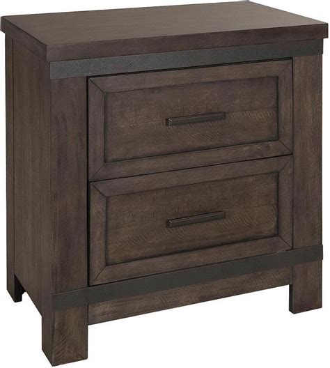 Thornwood Hills Rock Beaten Gray Two Sided Panel Storage Bedroom Set By