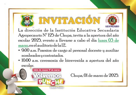 APERTURA AÑO ESCOLAR 2025 ~ iesa125chupa