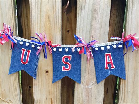 Creating With Joy Patriotic Upcycled Denim Banner