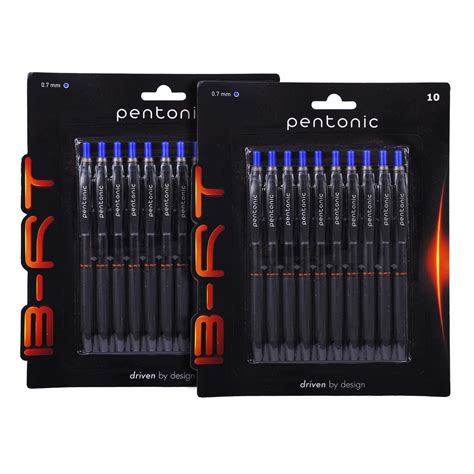 Pentonic B RT 0 7mm Retractable Ball Pen Blister Pack Blue Ink Set