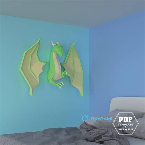 Diy Papercraft Dragon Turn This Printable Pdf Pattern Into An Etsy