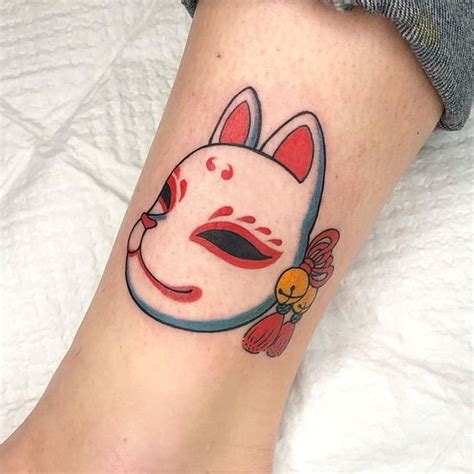 Japanese Fox Mask Tattoo