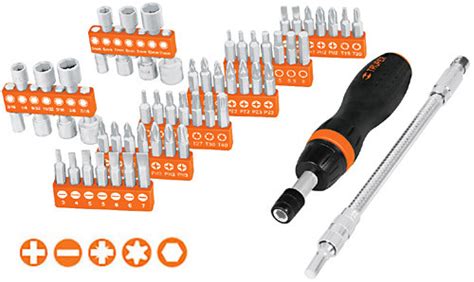 Truper Ratcheting Screwdriver And Bits Set 58 Pcs 18220