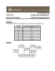 Solution Of Assignment 2 CVG4173 Pdf Civil Engineering CVG 4173