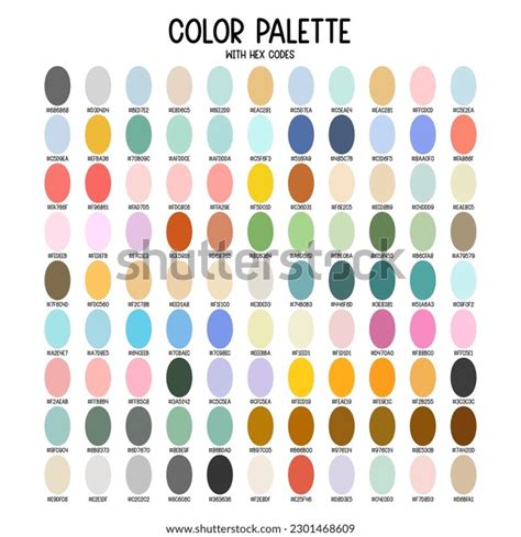 Colorful Pastel Color Palette Hex Codes Stock Vector (Royalty Free ...