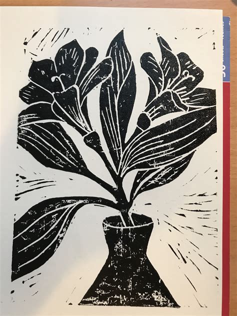 Flower Lino Print In 2023 Linocut Prints Linocut Art Lino Print