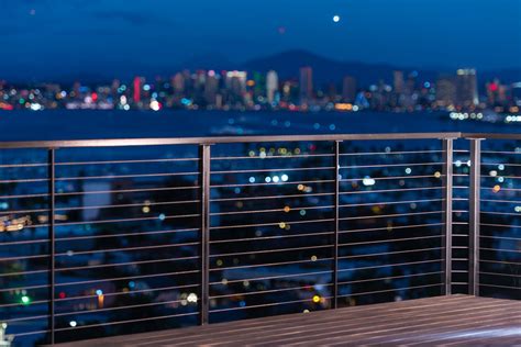 Night View Cable Railing Modern Deck San Diego By San Diego