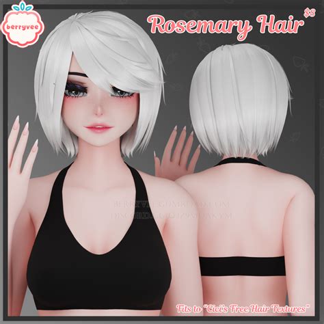 Rosemary Hair [3d Hair Asset] [vrchat]