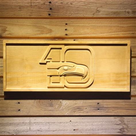 Seattle Seahawks 10th Anniversary Logo Wood Sign Legacy Edition