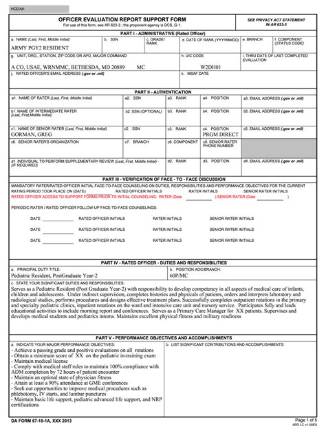 Fillable Da Form A Printable Forms Free Online