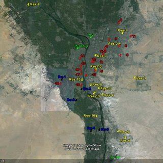 The Sketch Map Of Locations Of The Forty Six Sampling Sites Along Cairo