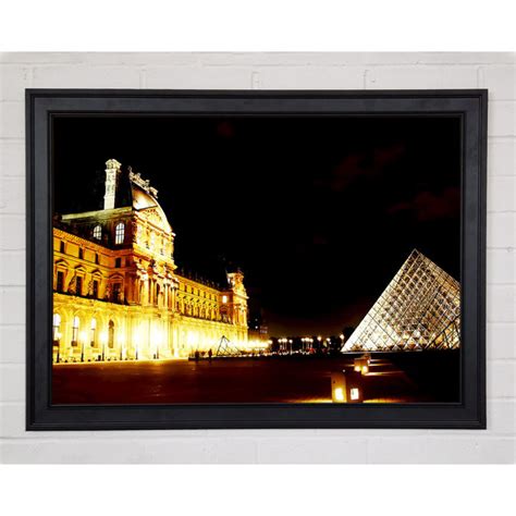 Ebern Designs Paris Louvre Lichter Gerahmter Druck Wayfair De