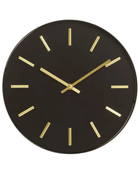 Cm Noir Et Or Horloge Murale Styl Rond M Tal Horloge L Gant