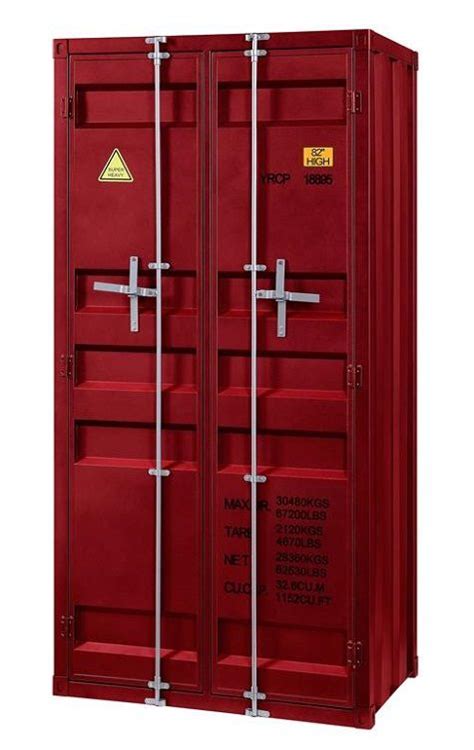 Shipping Container Red Metal Storage Cabinet | Metal storage cabinets ...