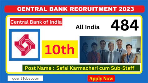 Central Bank Of India Recruitment 2024 Out Apply Online For 484 Safai