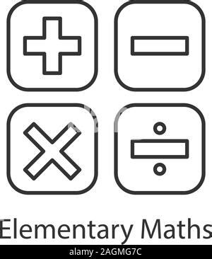 Math Symbols Linear Icon Thin Line Illustration Equals Is Not And