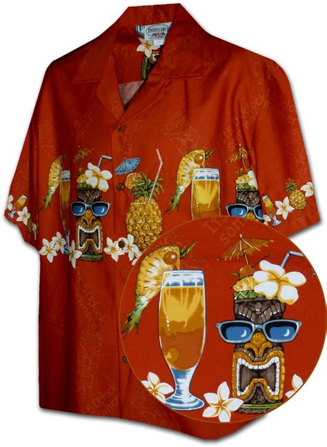 Tropical Shirts Tiki Drinks Orange