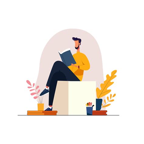 Man Reading Books 31707720 Vector Art At Vecteezy