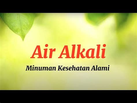 Air Alkali Minuman Alami Untuk Kesahatan YouTube