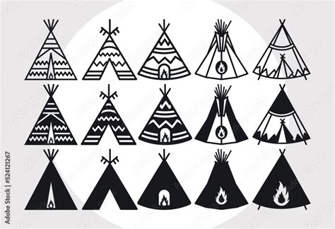 Tipi Svg Bundle Native American Svg Teepee Svg Tent Svg Tribal Svg