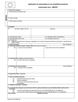 Fillable Online Tulli 694e Application For Authorisation To Use