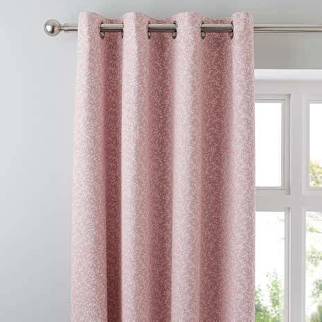 Annie Pink Thermal Eyelet Curtains | Dunelm