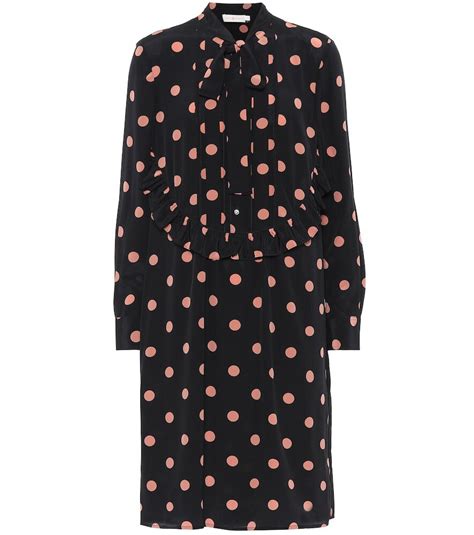 Buy Tory Burch Polka Dot Silk Shirt Dress Black At 30 Off Editorialist