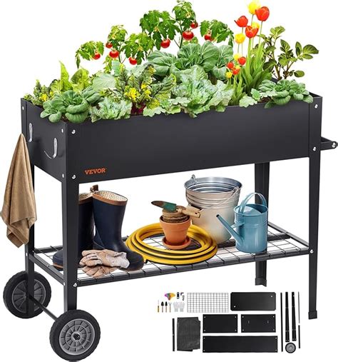 Amazon VEVOR Black Raised Garden Bed 42 5 X 19 5 X 31 5 Inch