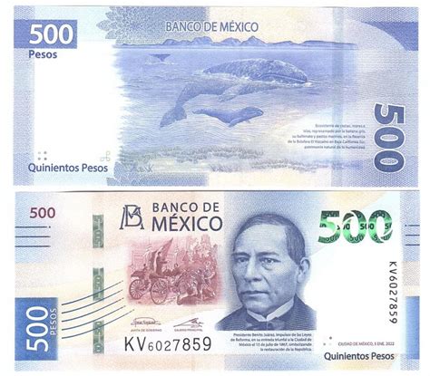 Mexico Мексика 500 Pesos 2022 Unc P W136 Javirnv — покупайте на по выгодной