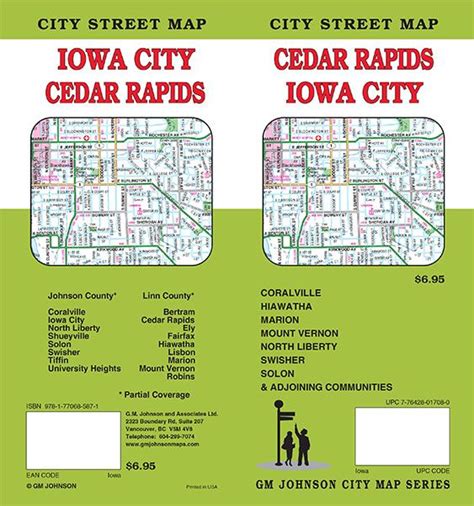 Cedar Rapids Iowa City Iowa Street Map Gm Johnson Maps