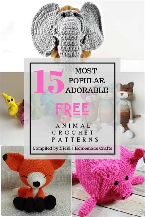 Crochet Animals: 15 Crochet Pattern Collection - Nicki's Homemade Crafts