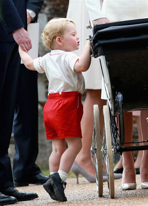 Prince George At Princess Charlottes Christening Pictures Popsugar Celebrity