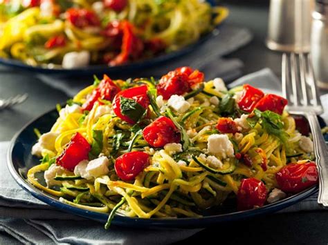 Zucchini Nudeln Mit Cherrytomaten Und Feta Lowcarbrezepte Org