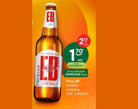 Żabka Piwo EB 500ml 1 70zł przy zakupie 4 szt i zwrocie 4 butelek