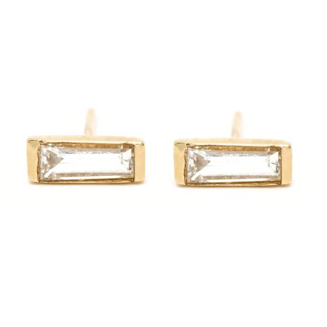 diamond baguette earrings - lenawald