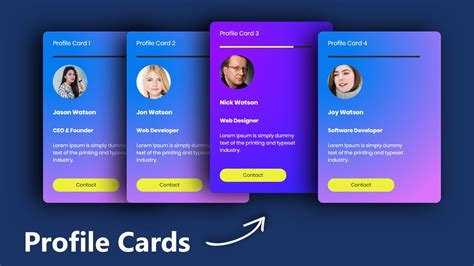 Pure Css Profile Card Design In Html And Css With Cool Hover Effect