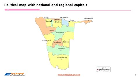 Namibia Map With 14 Regions And 107 Constituencies Editable