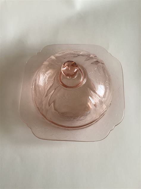 Indiana Pink Glass Madrid Recollection Candy Dish With Lid 6 12 Etsy