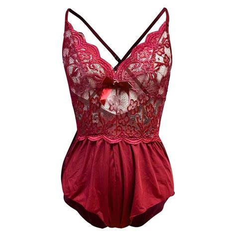 Cheap Women S Sexy Lace Suspender Nightdress One Piece Open File Sexy