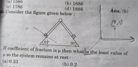 B 16 Consider The Figure Given Below If Coefficient Of Fraction Is μ