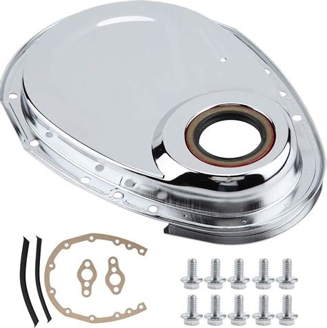 Small Block Chevy Polish Aluminum 2 Piece Timing Chain Cover 283 305 327 350 Sbc Auto Parts