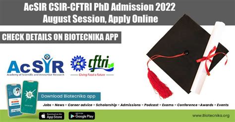 Acsir Csir Cftri Phd Admission August Session Apply Online In