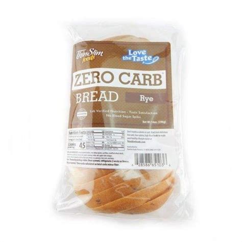 Thinslim Foods Zero Carb High Protein Bread Rye Low Calorie Bread